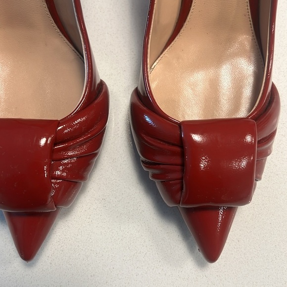 GIANVITO ROSSI 95 gathered glossed-leather pumps - Picture 4 of 14